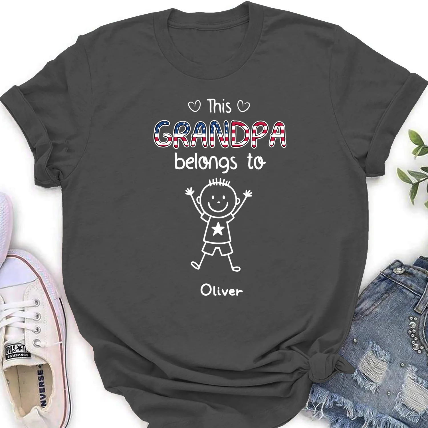 This Grandpa Belongs To Us America - Personalized Custom Shirt - Image 16