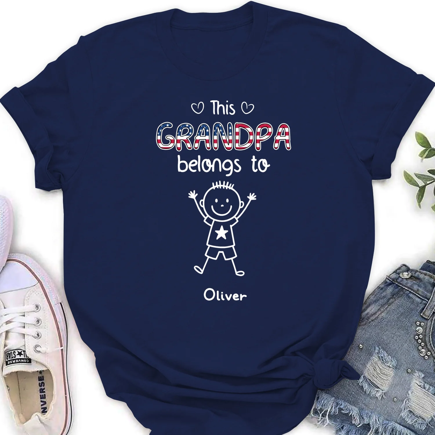 This Grandpa Belongs To Us America - Personalized Custom Shirt - Image 17