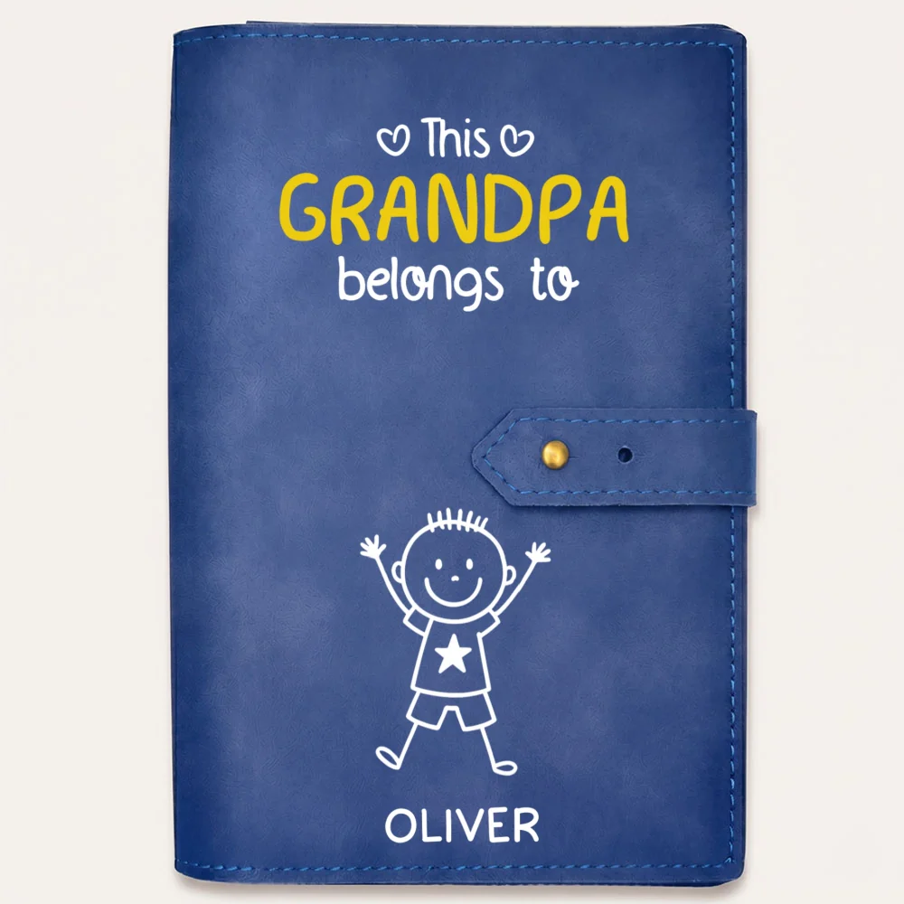 This Grandpa Belongs To Us - Personalized Custom Leather Charger Bag - Image 11