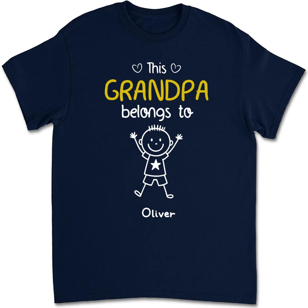 This Grandpa Belongs To Us - Personalized Custom Shirt - Image 12