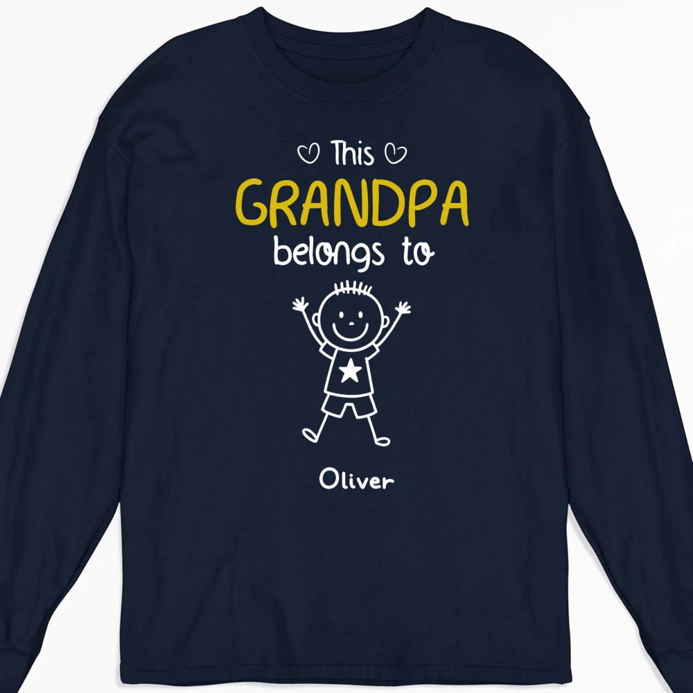 This Grandpa Belongs To Us - Personalized Custom Shirt - Image 15