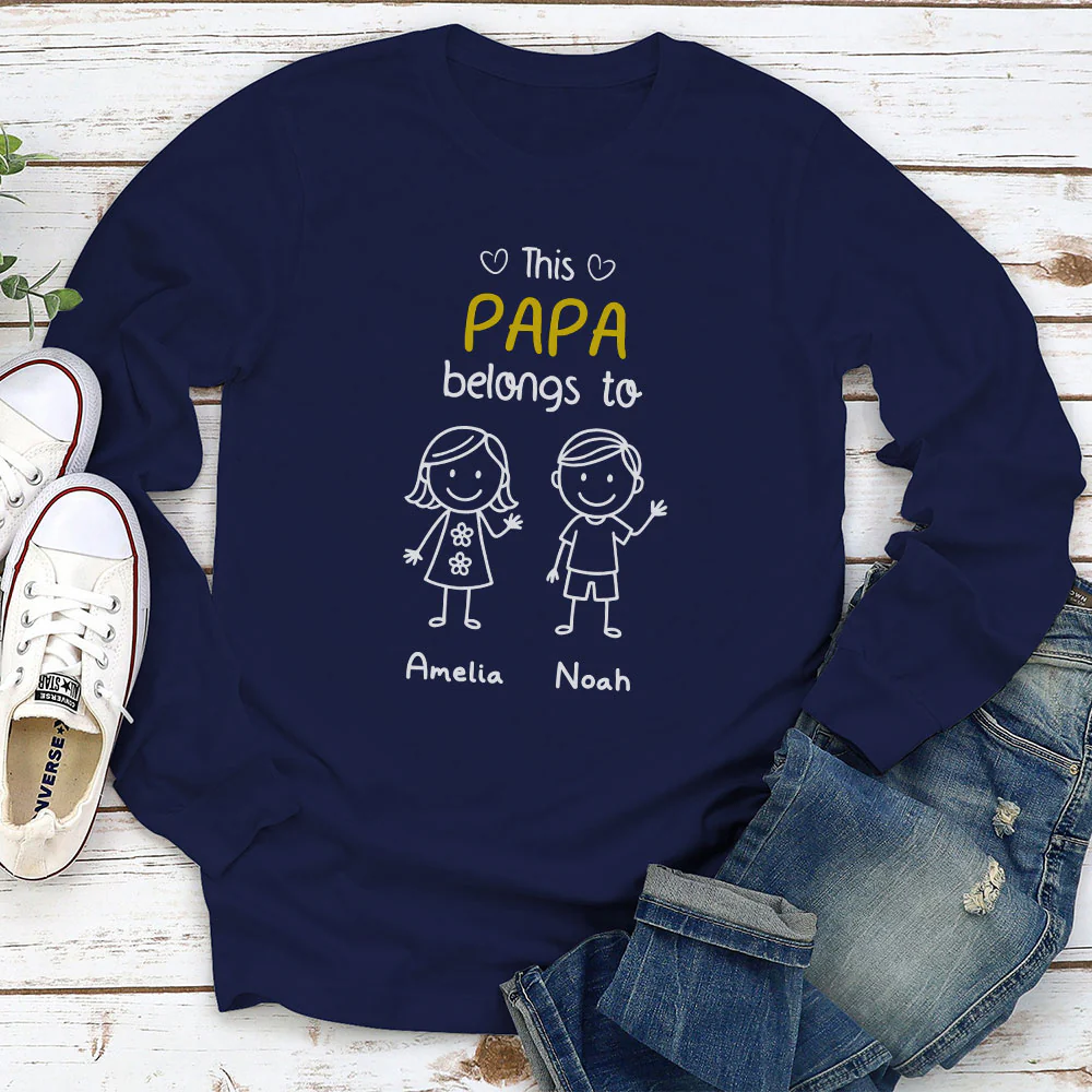 This Grandpa Belongs To Us - Personalized Custom Shirt - Image 8