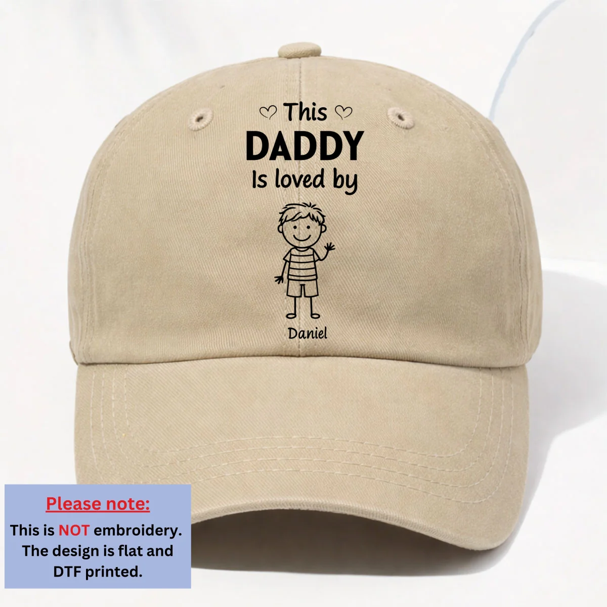 This Grandpa Is Loved By - Personalized Custom Vintage Washed Denim Cap - Image 10