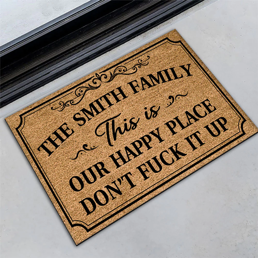 This Is My Happy Place - Personalized Custom Doormat - Image 2