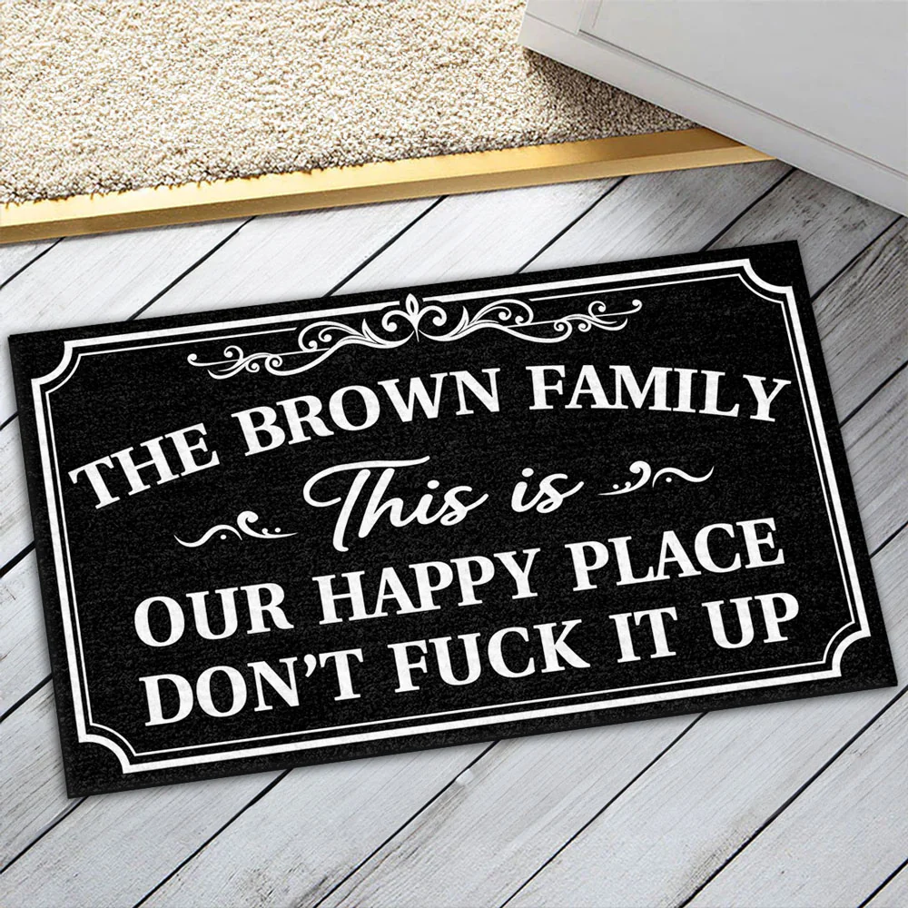 This Is My Happy Place - Personalized Custom Doormat - Image 4