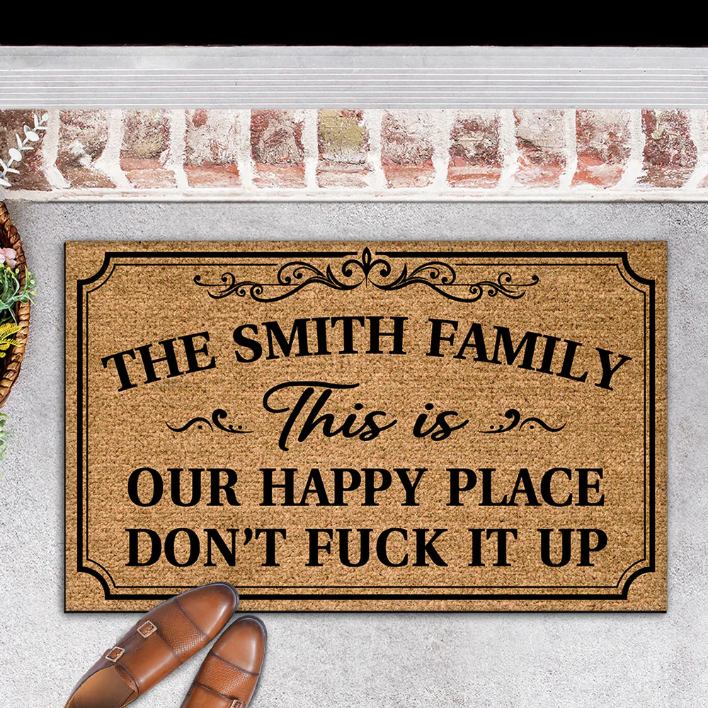 This Is My Happy Place - Personalized Custom Doormat - Image 5