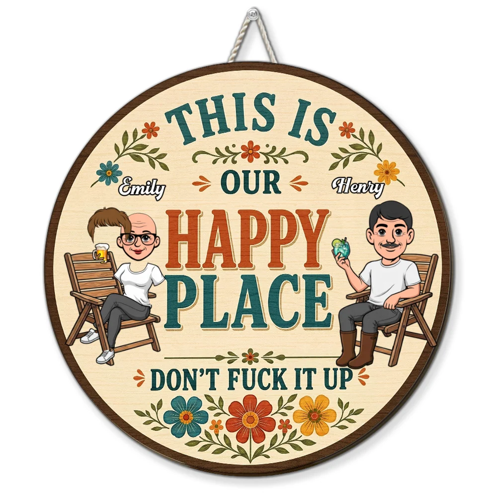 This Is Our Happy Place - Personalized Custom Wood Sign - Image 6