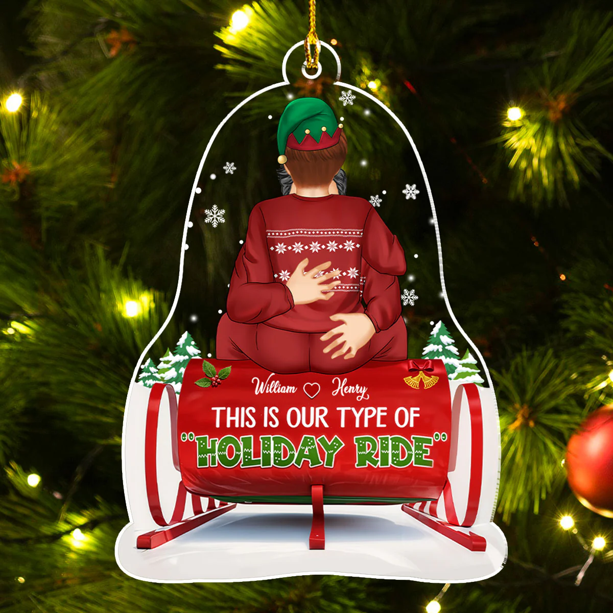 This Is Our Type Of Holiday Ride - Personalized Custom Acrylic Ornament - Image 2