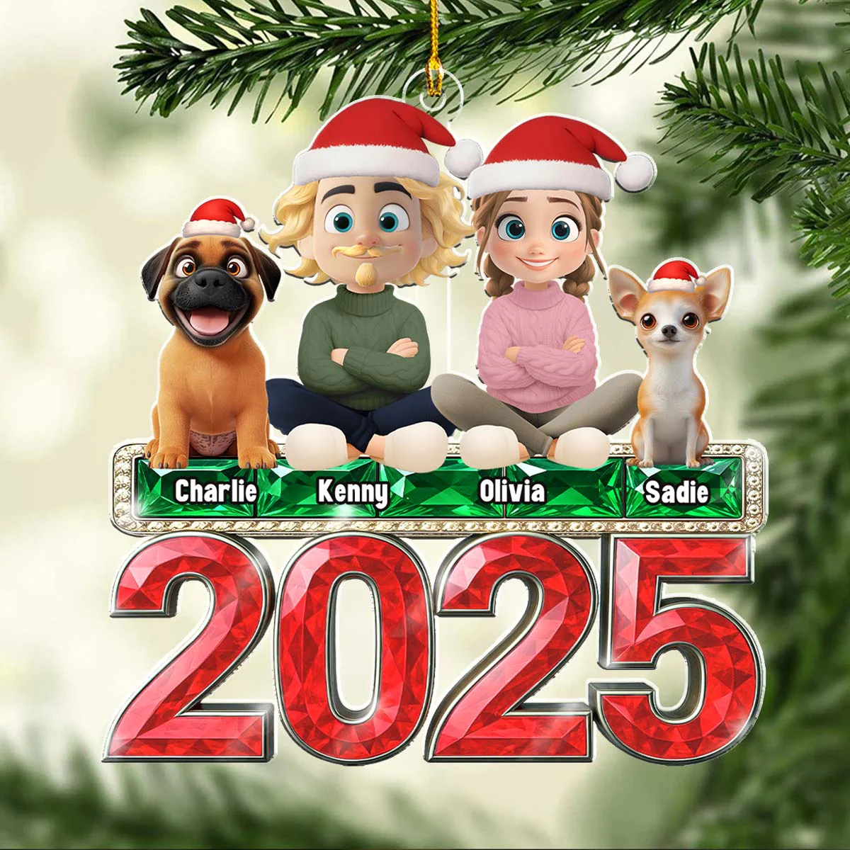 This Is Us And Our Dog - Personalized Custom Acrylic Ornament - Image 2
