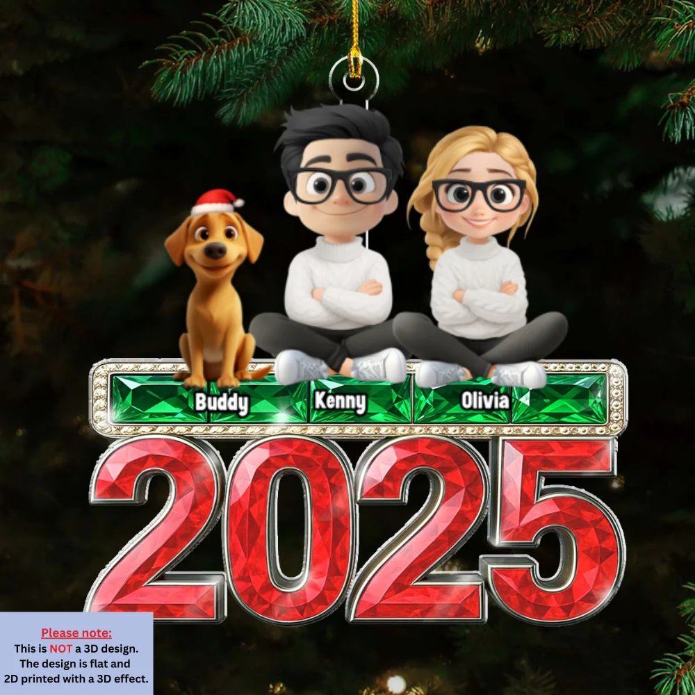 This Is Us And Our Dog - Personalized Custom Acrylic Ornament - Image 6