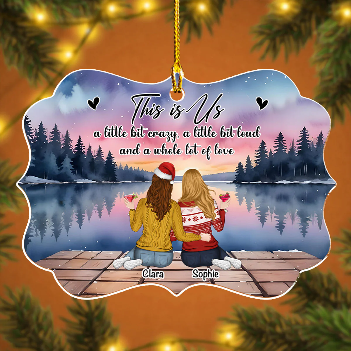 This Is Us Bestie - Personalized Custom Acrylic Ornament - Image 2