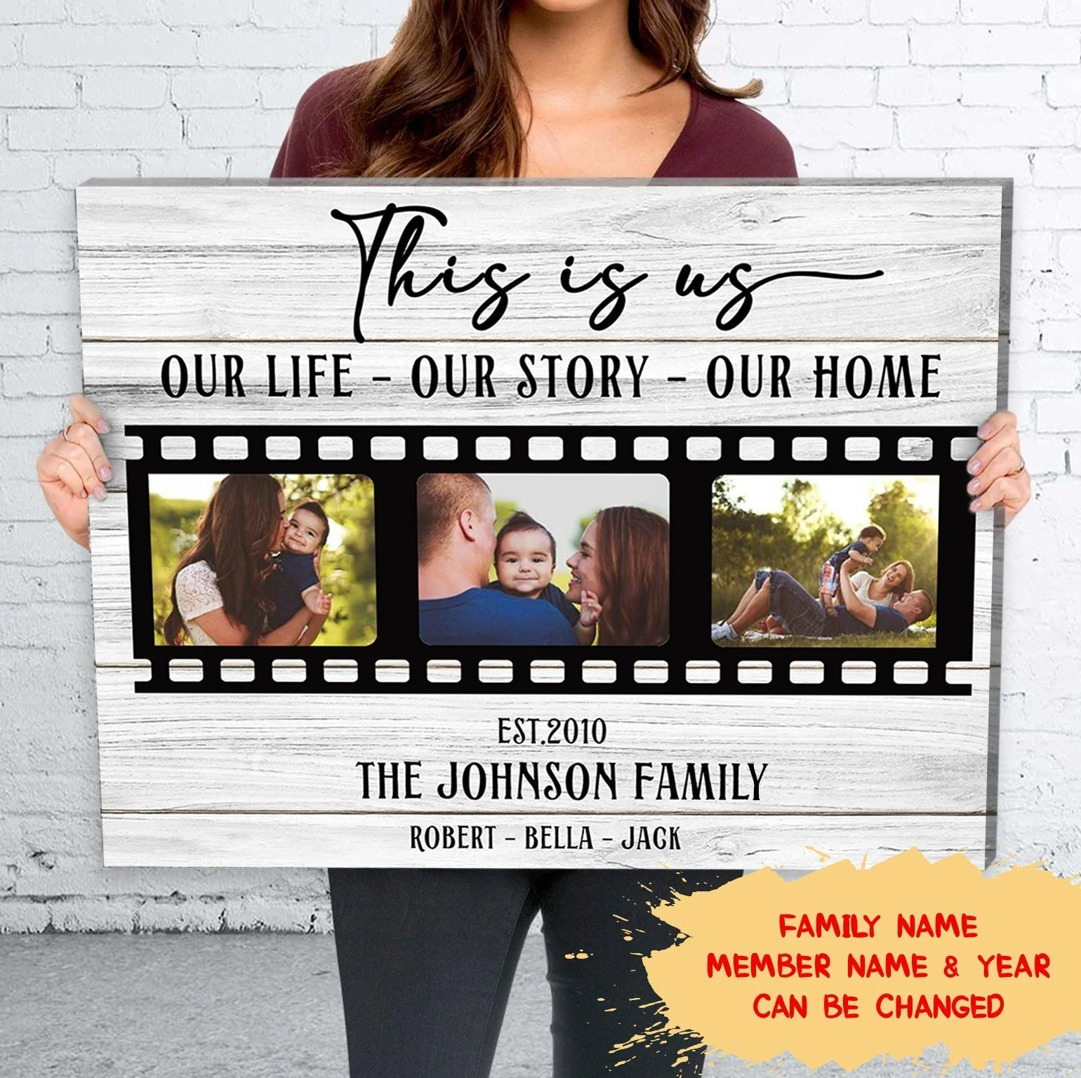 This Is Us - Personalized Custom Photo Canvas - Family Canvas - Wall Art For Family - Image 4