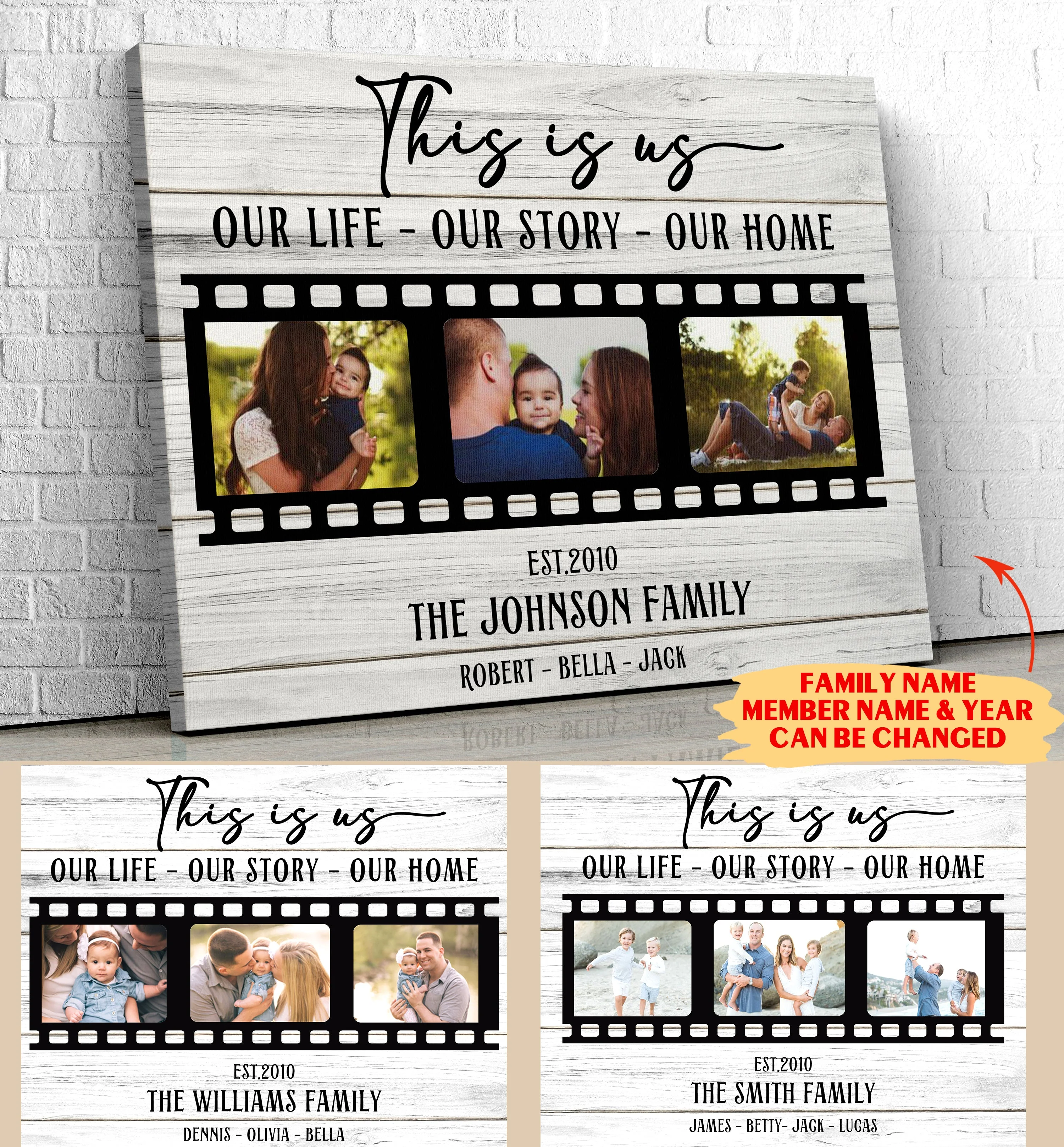 This Is Us - Personalized Custom Photo Canvas - Family Canvas - Wall Art For Family - Image 6