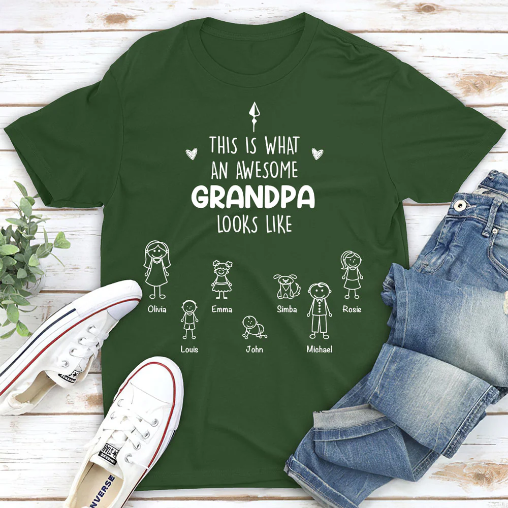 This Is What An Awesome Grandpa Looks Like - Personalized Custom Shirt - Image 2