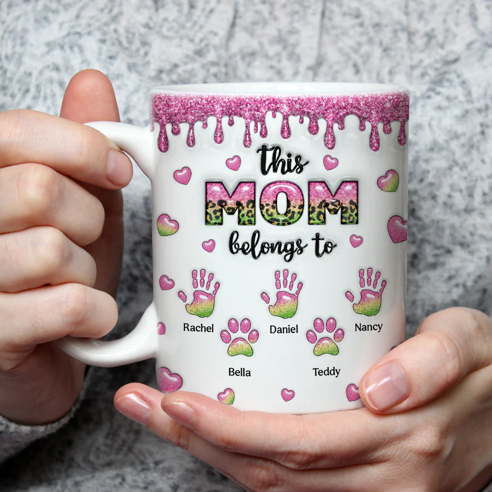 This Mom Grandma Belongs To - Personalized Custom 3D Inflated Effect Mug - Image 3
