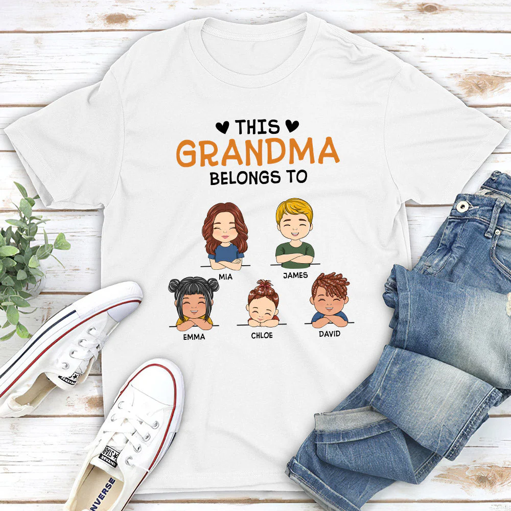 This Nana Belongs To - Personalized Custom Unisex T-shirt - Image 4