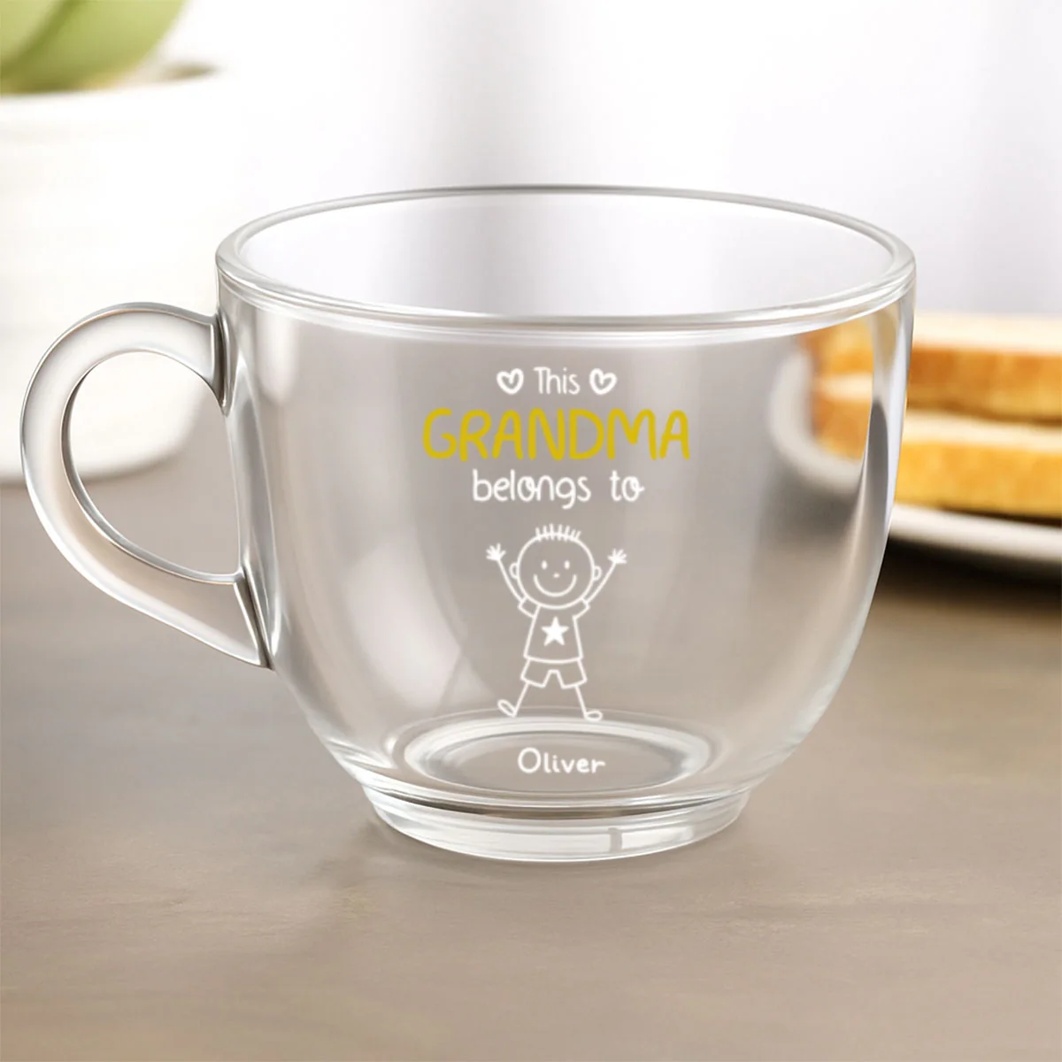 This Nana Belongs To Us - Personalized Custom Glass Tea Cup - Image 6
