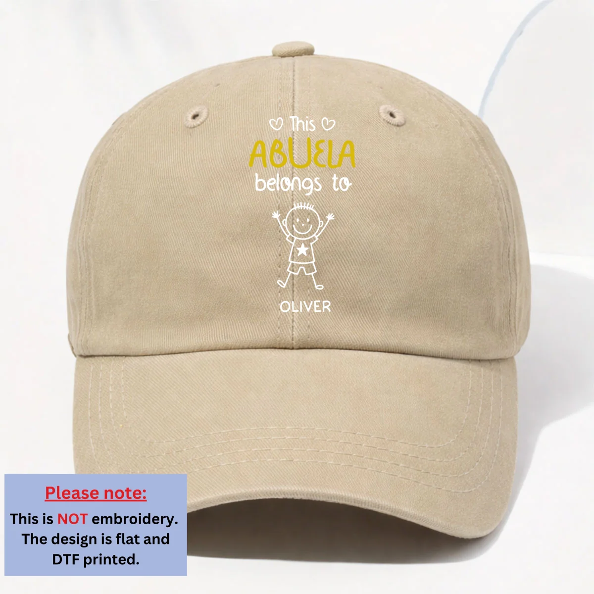 This Nana Belongs To Us - Personalized Custom Vintage Washed Denim Cap - Image 10