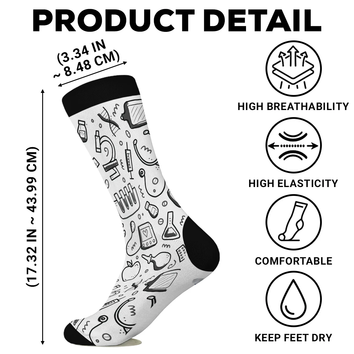 This Nurse Is Off Duty - Personalized Custom Crew Socks - Image 9