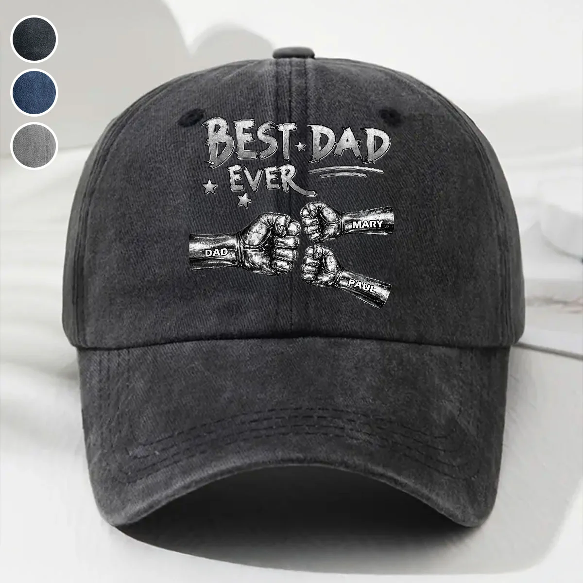 This Power Comes From Love - Personalized Custom Vintage Washed Denim Cap