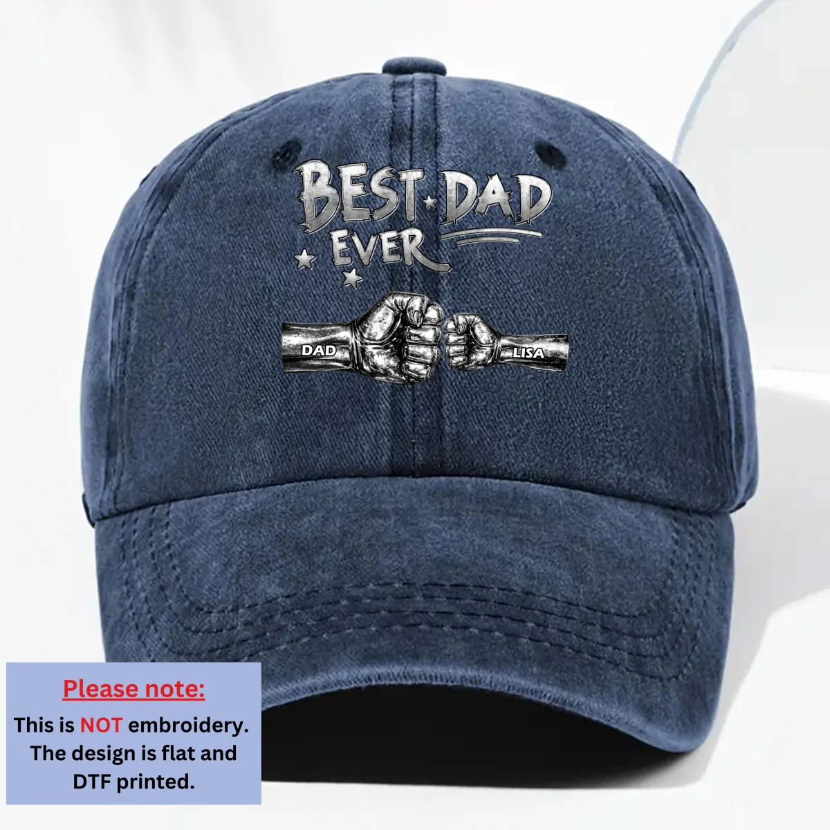 This Power Comes From Love - Personalized Custom Vintage Washed Denim Cap - Image 10