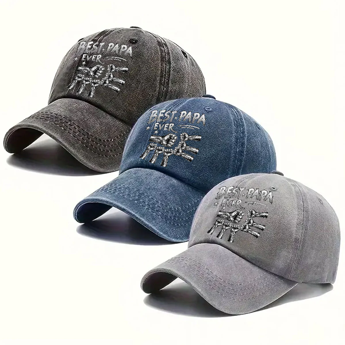 This Power Comes From Love - Personalized Custom Vintage Washed Denim Cap - Image 6