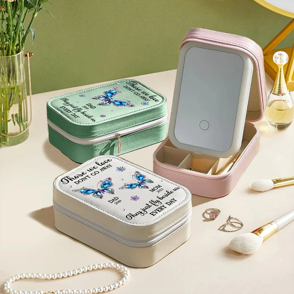 Those We Love Do Not Go Away - Personalized Custom Jewelry Box With LED Mirror - Image 3