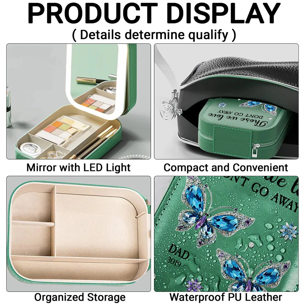Those We Love Do Not Go Away - Personalized Custom Jewelry Box With LED Mirror - Image 5