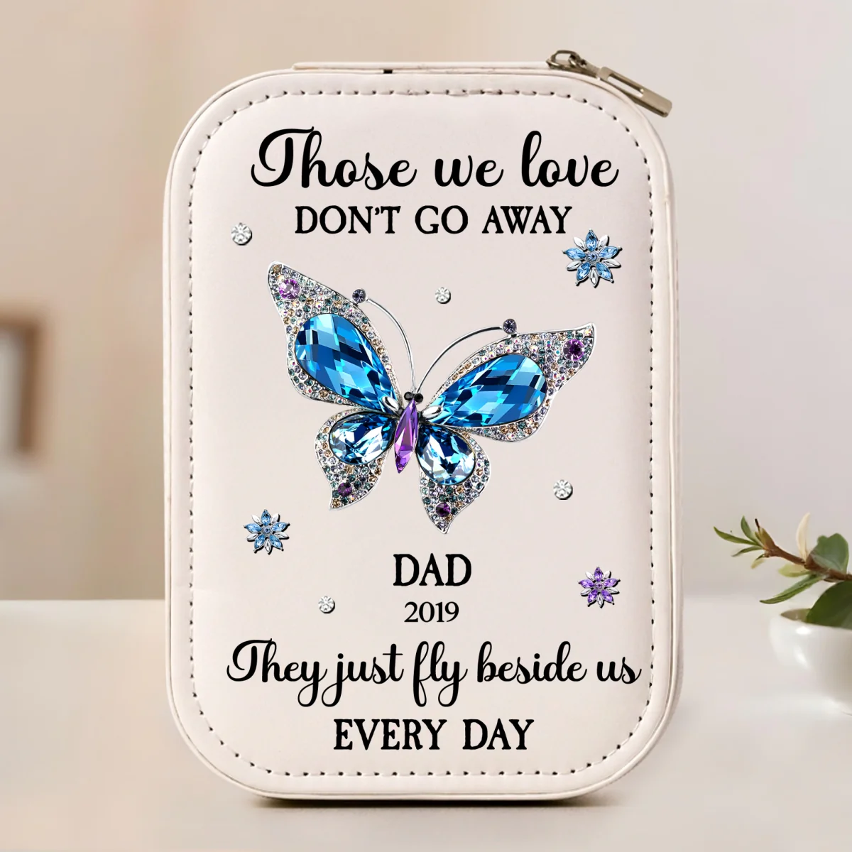 Those We Love Do Not Go Away - Personalized Custom Jewelry Box With LED Mirror - Image 6