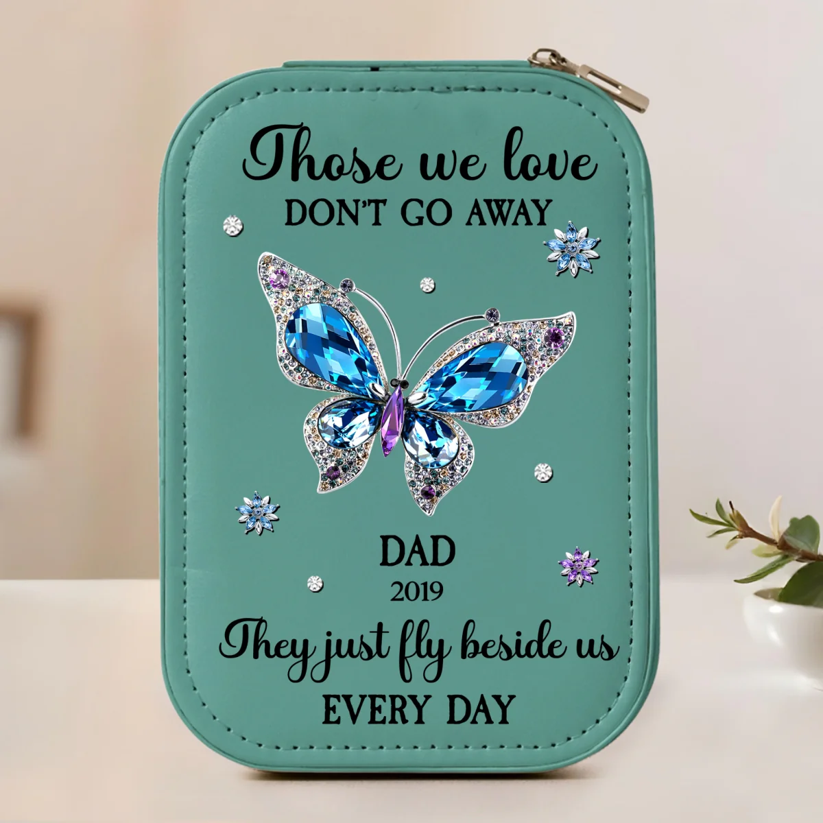 Those We Love Do Not Go Away - Personalized Custom Jewelry Box With LED Mirror - Image 8