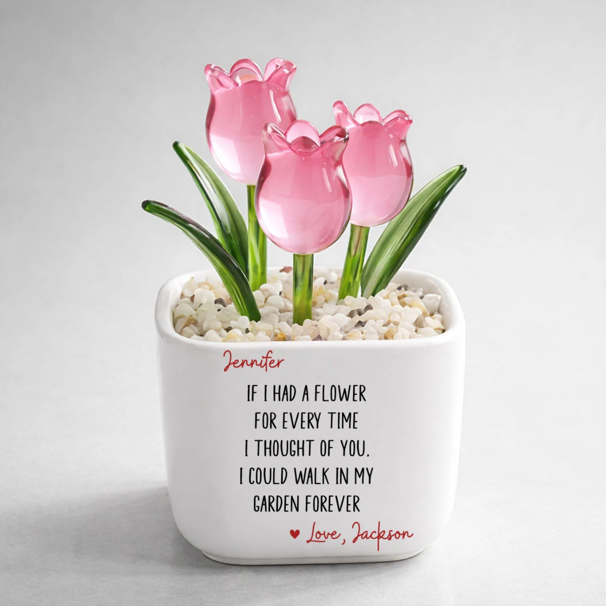 Thought Of You - Personalized Custom Glass Everlasting Tulips - Image 10