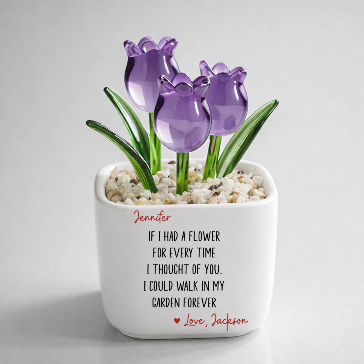 Thought Of You - Personalized Custom Glass Everlasting Tulips - Image 11