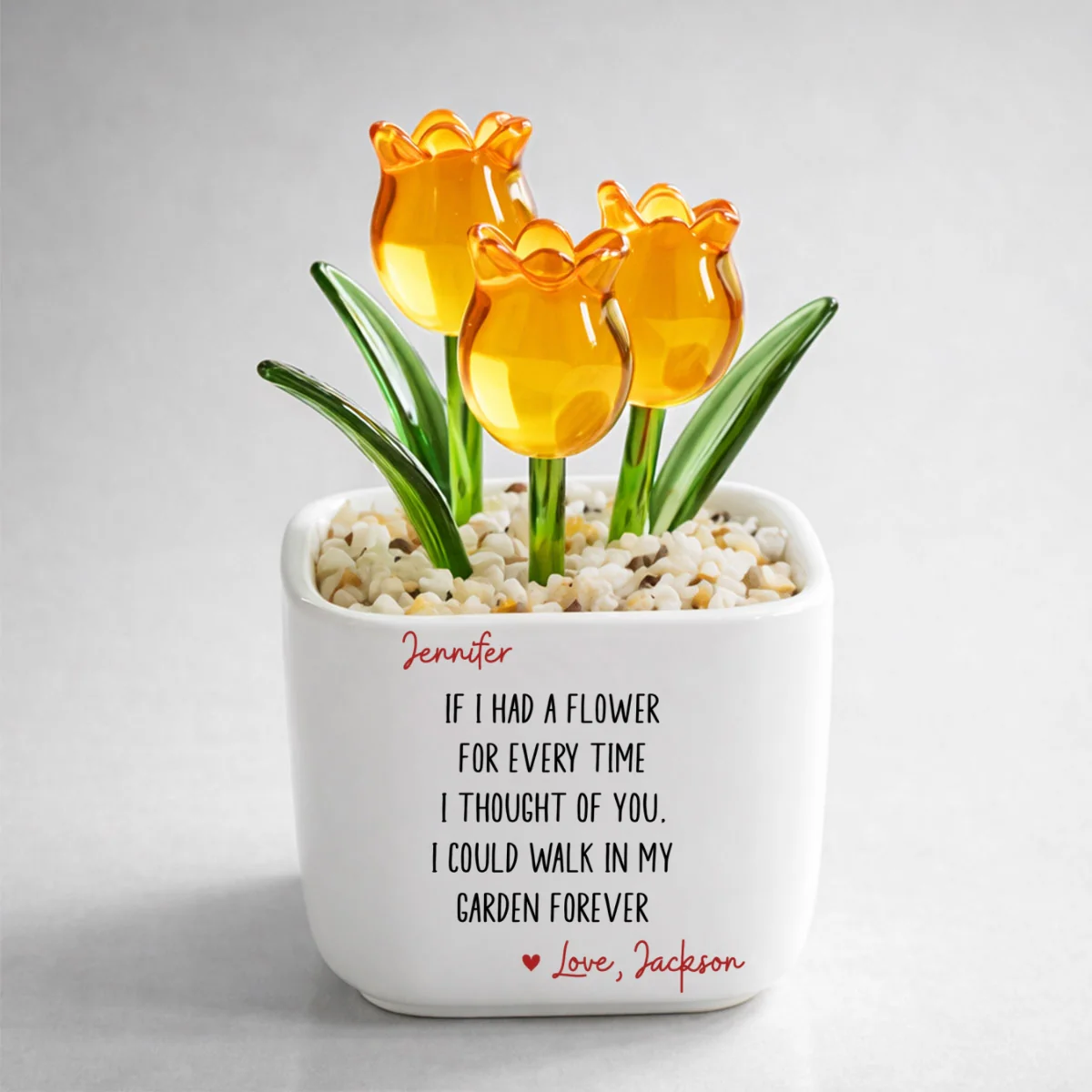 Thought Of You - Personalized Custom Glass Everlasting Tulips - Image 12