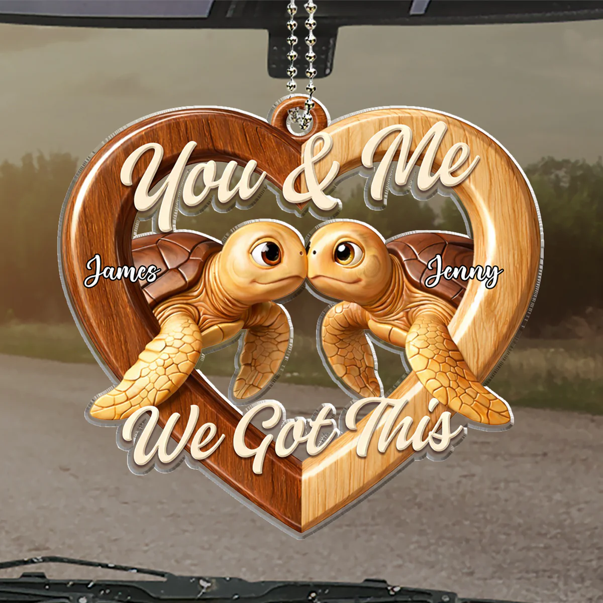 Through All The Good And Bad - Personalized Custom 3D Effect Car Ornament - Image 4