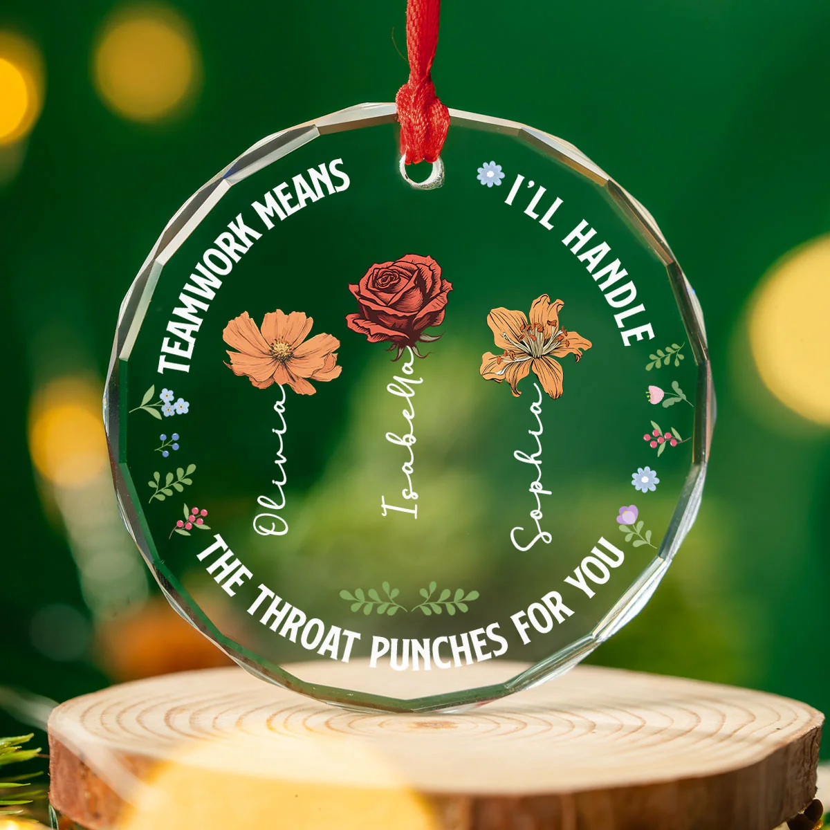 Throwing A Punch - Personalized Custom Glass Ornament - Image 3
