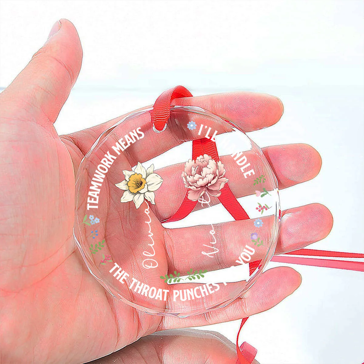 Throwing A Punch - Personalized Custom Glass Ornament - Image 4