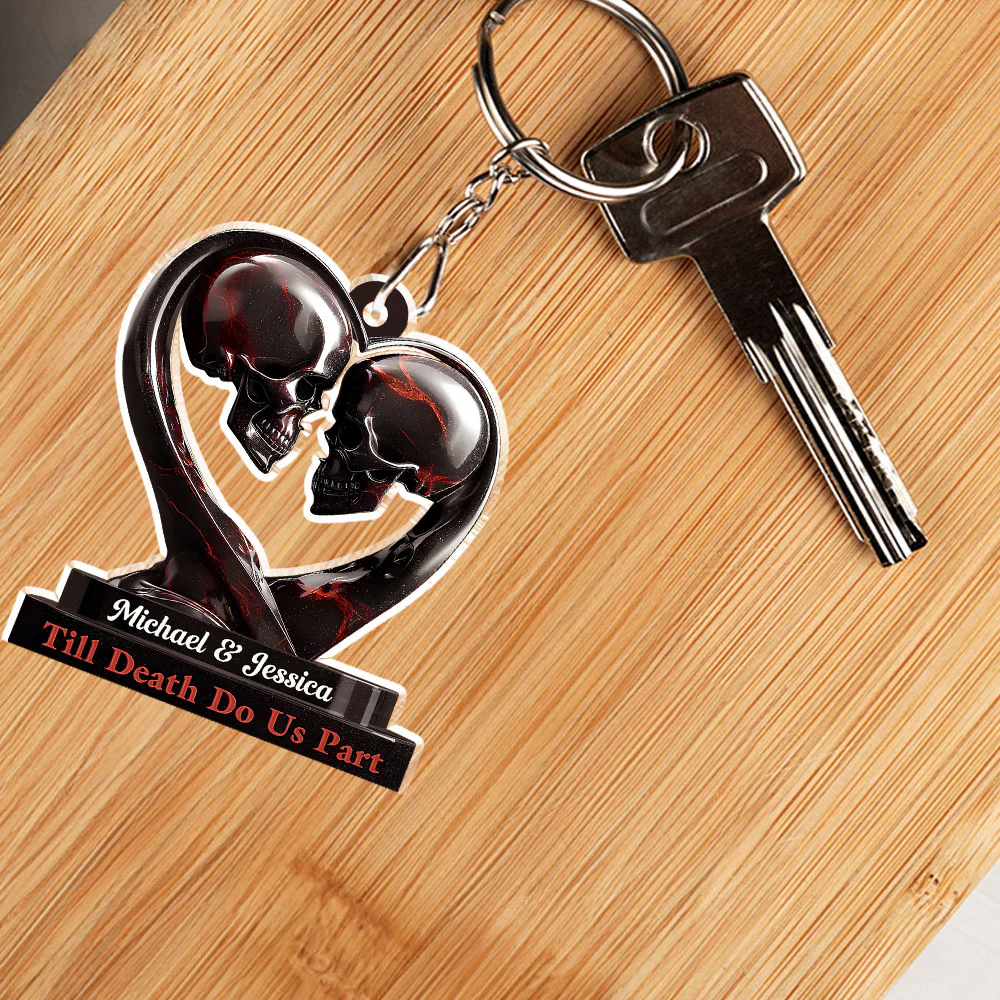 Till Death Do Us Part - Personalized Custom Acrylic Keychain - Image 3