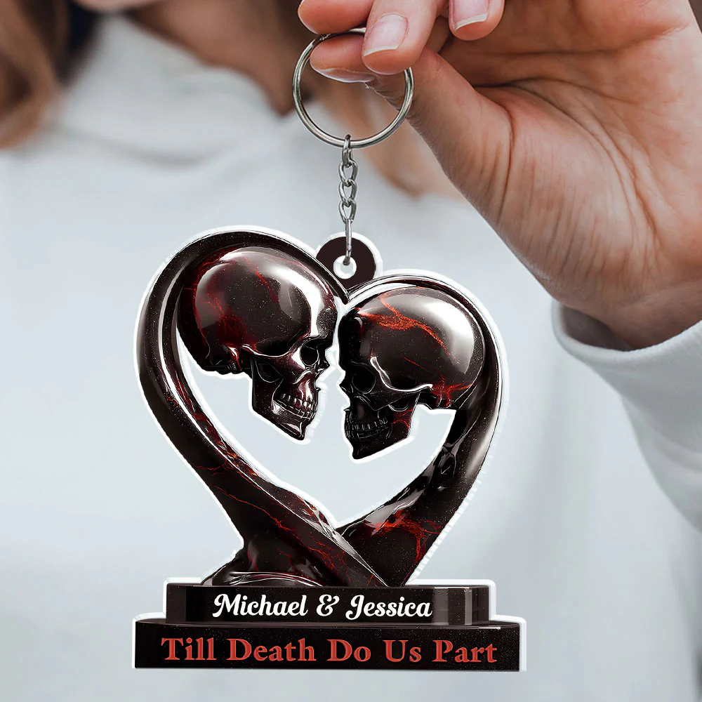 Till Death Do Us Part - Personalized Custom Acrylic Keychain - Image 4