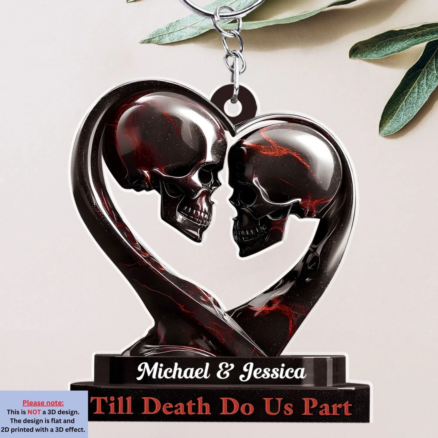 Till Death Do Us Part - Personalized Custom Acrylic Keychain - Image 5