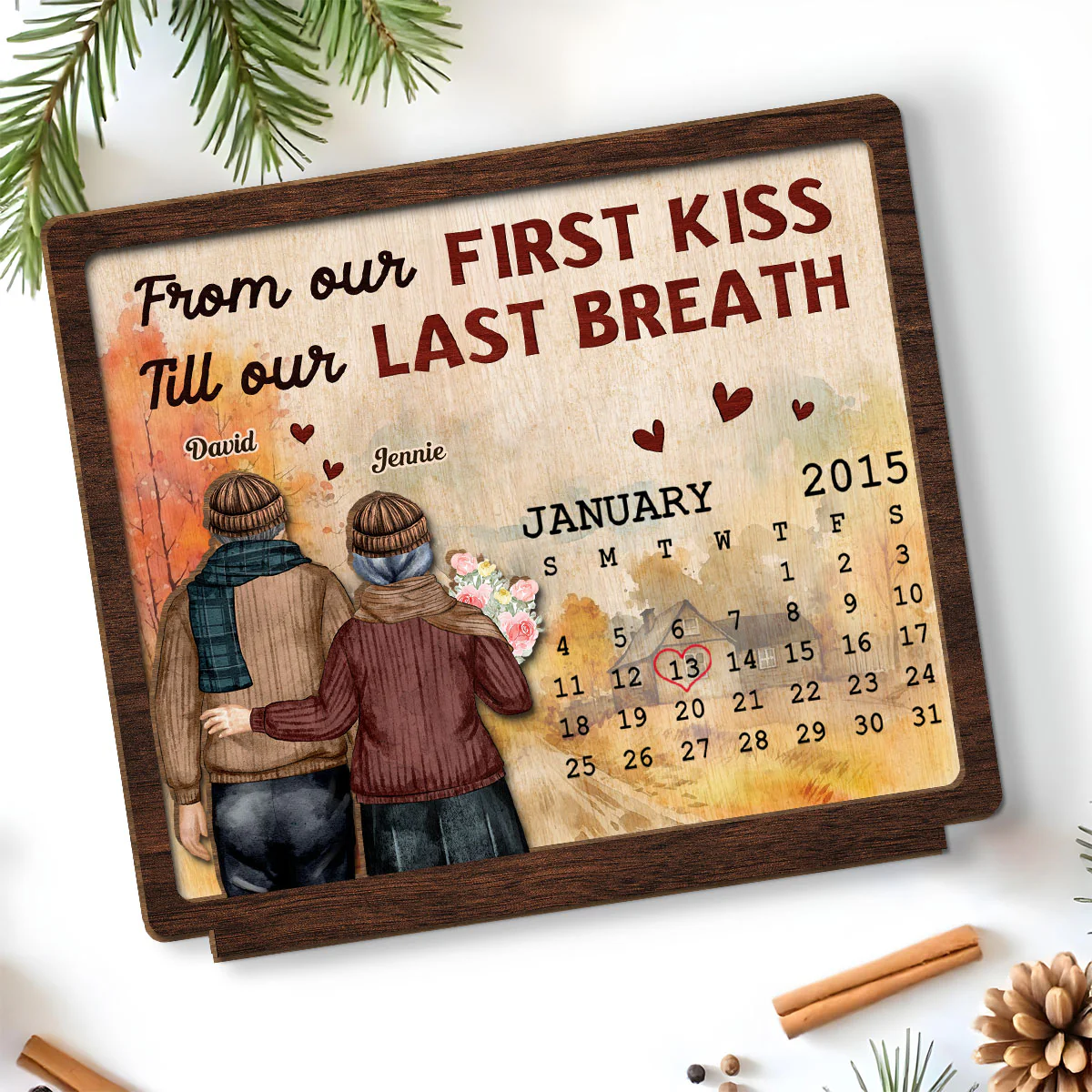 Till My Last Breath - Personalized Custom 2-Layer Wood Plaque With Flat Base - Image 4