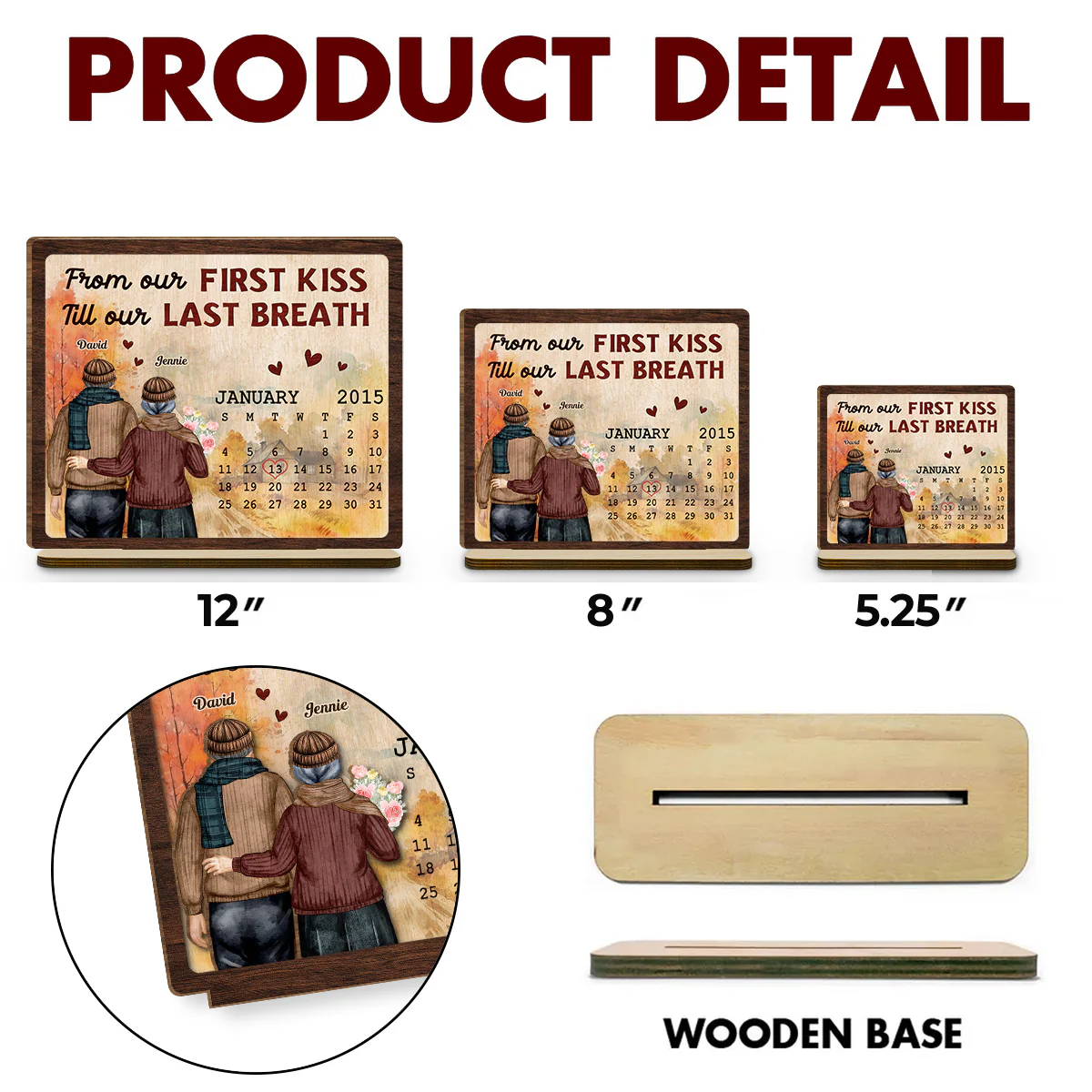 Till My Last Breath - Personalized Custom 2-Layer Wood Plaque With Flat Base - Image 5