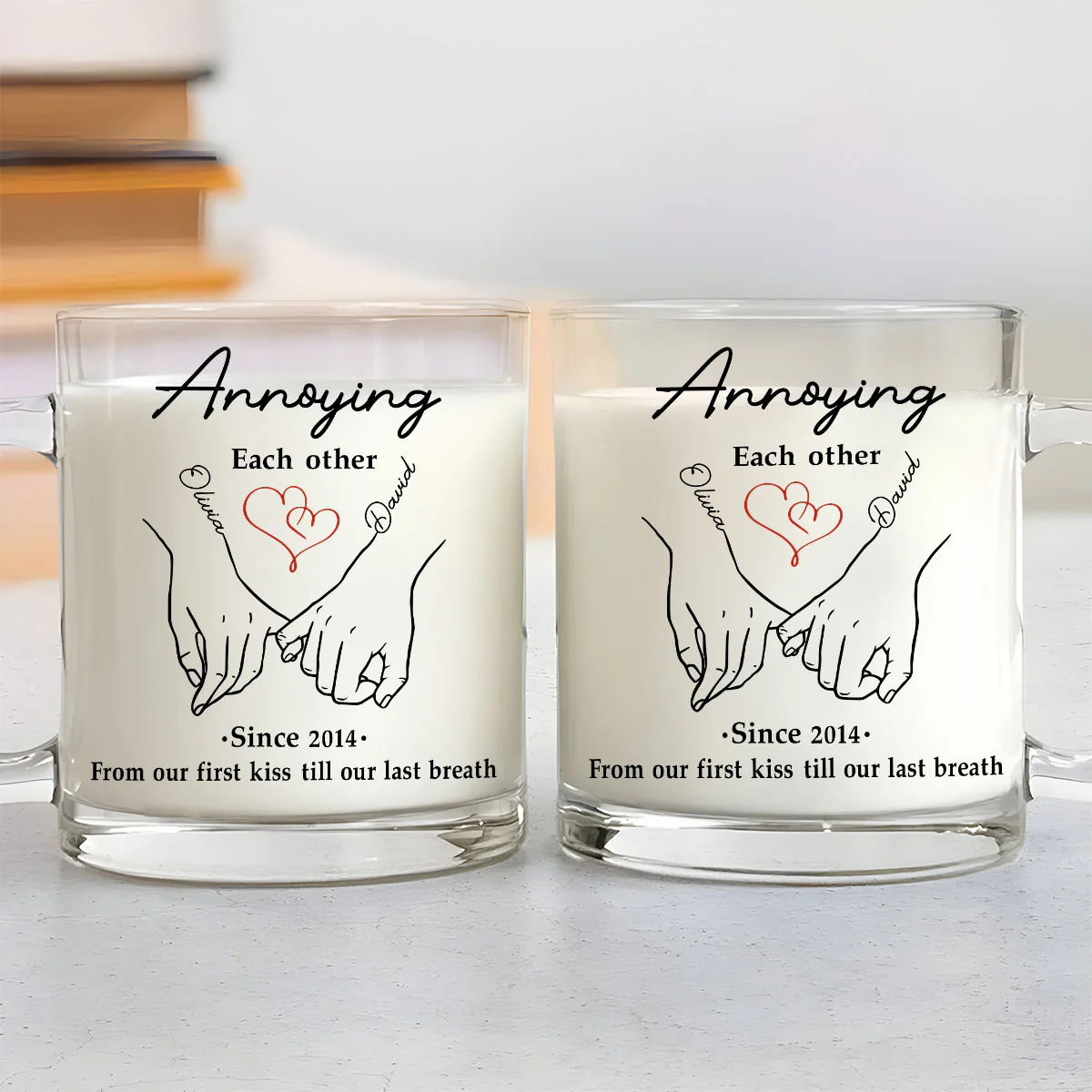 Till Our Last Breath - Personalized Custom Glass Mug - Image 2