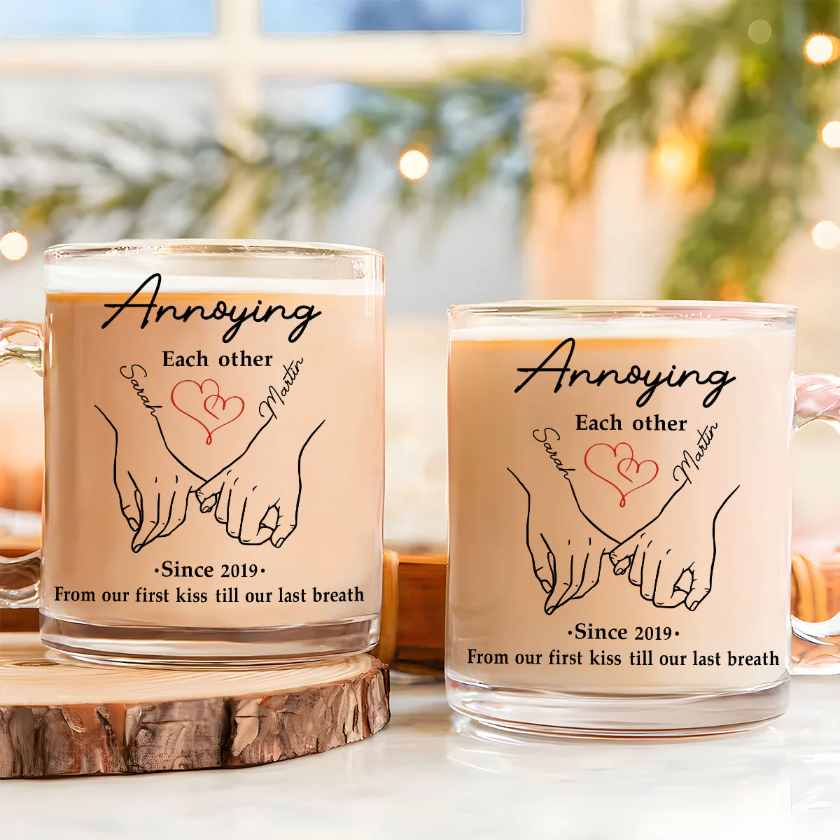 Till Our Last Breath - Personalized Custom Glass Mug - Image 3