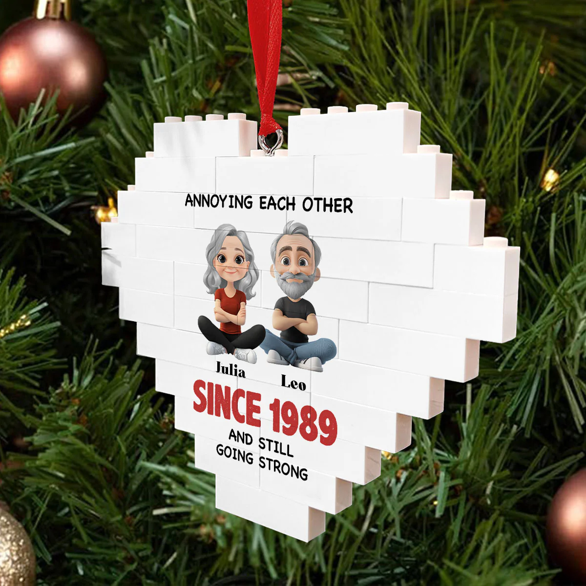 Till The End Of Time - Personalized Custom Heart Puzzle Ornament - Image 2