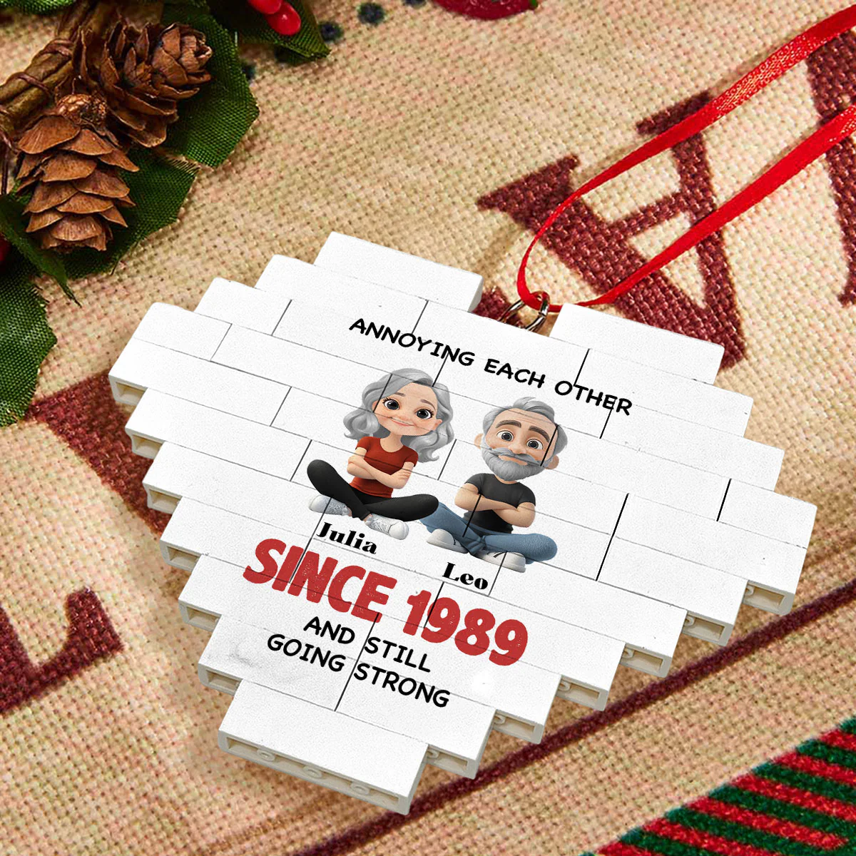 Till The End Of Time - Personalized Custom Heart Puzzle Ornament - Image 3