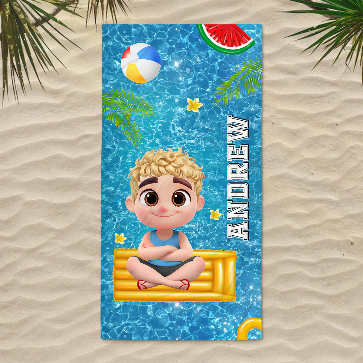 Time For The Beach - Personalized Custom Beach Towel - Image 4