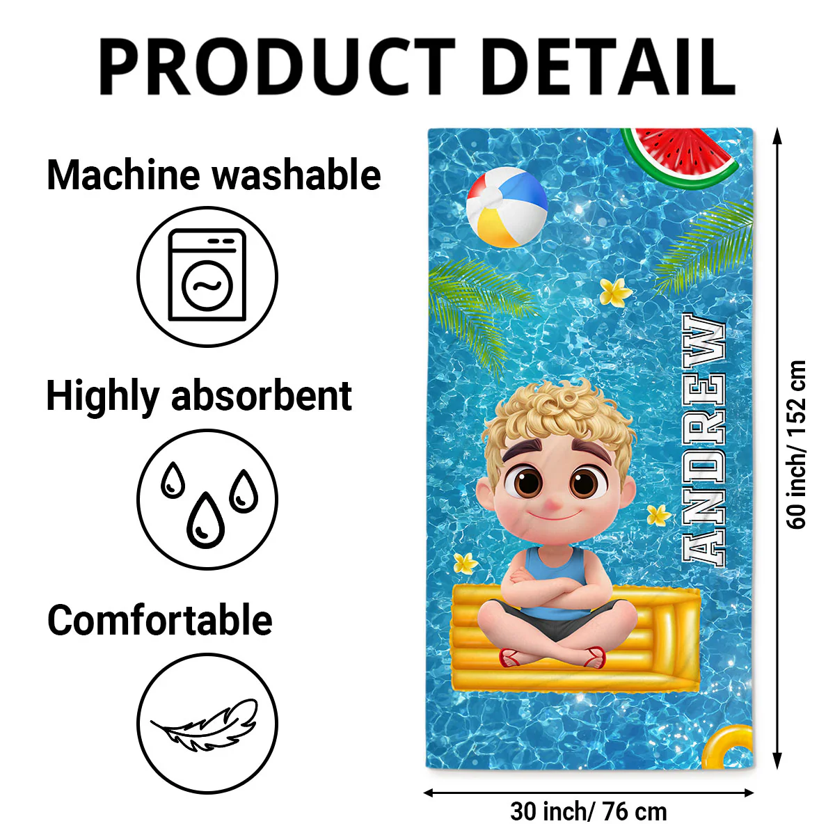 Time For The Beach - Personalized Custom Beach Towel - Image 6