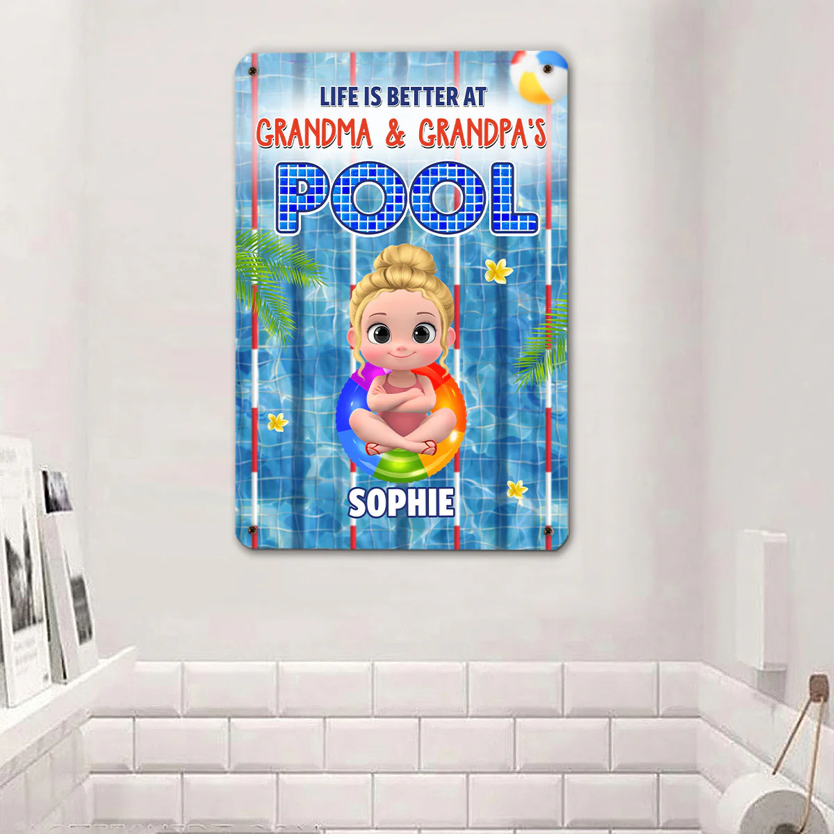 Time For The Beach - Personalized Custom Metal Sign - Image 3