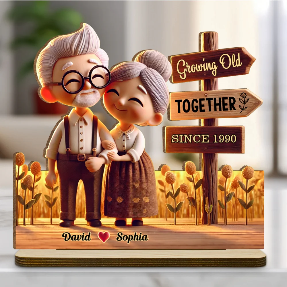 Timeless Love - Personalized Custom 2-Layer Wood Plaque With Flat Base - Image 6