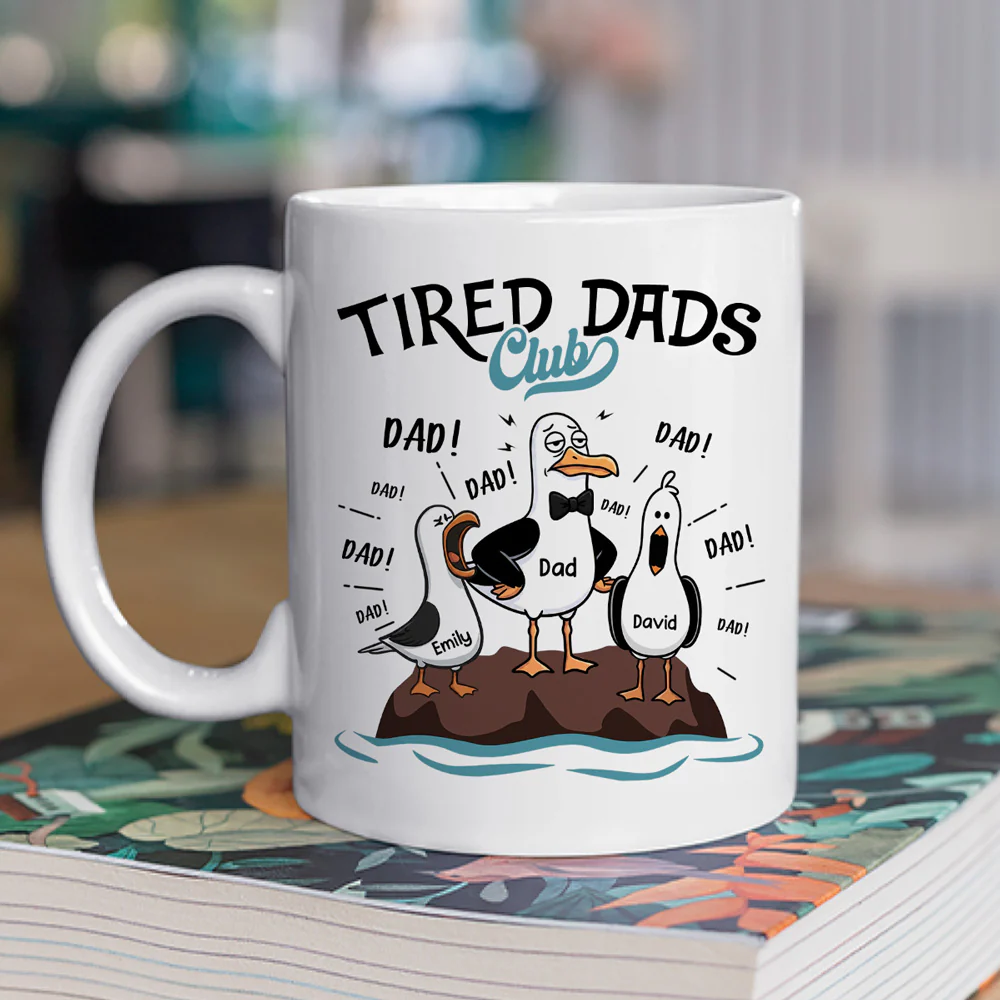 Tired Dads Club Member - Personalized Custom Coffee Mug - Image 2